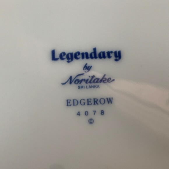 Noritake Legendary Edgerow Salad Plates Blue White Gold Trim 4078 Lot of 4 - Picture 8 of 9